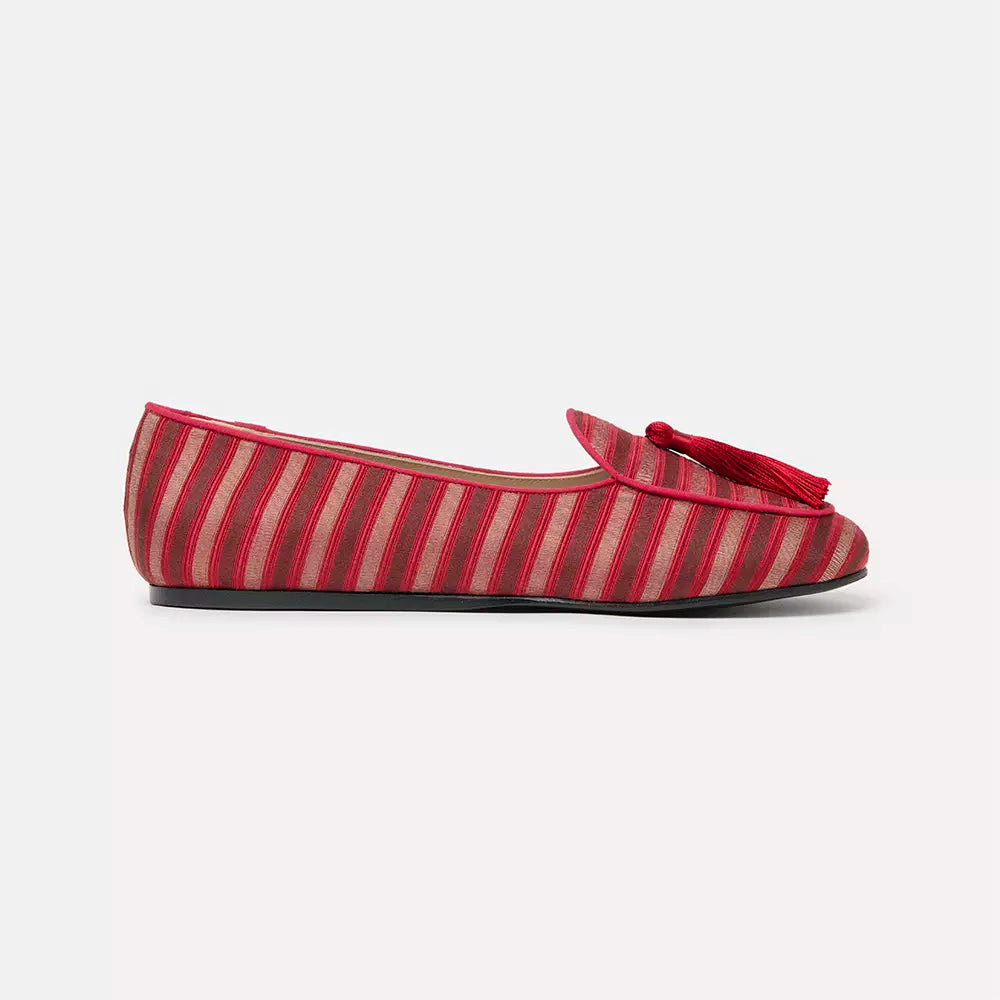 Red Leather Flat Shoe