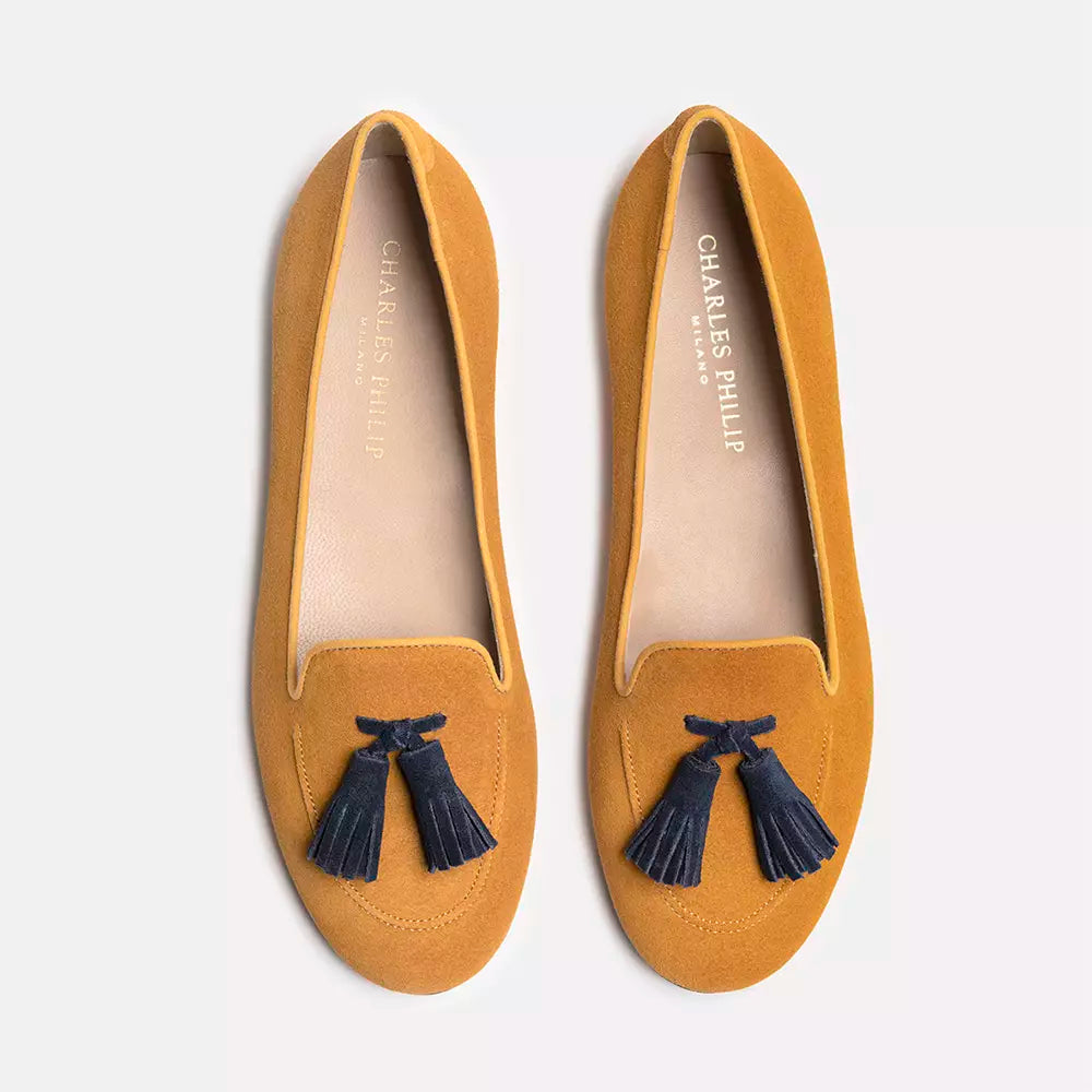 Yellow Leather Flat Shoe