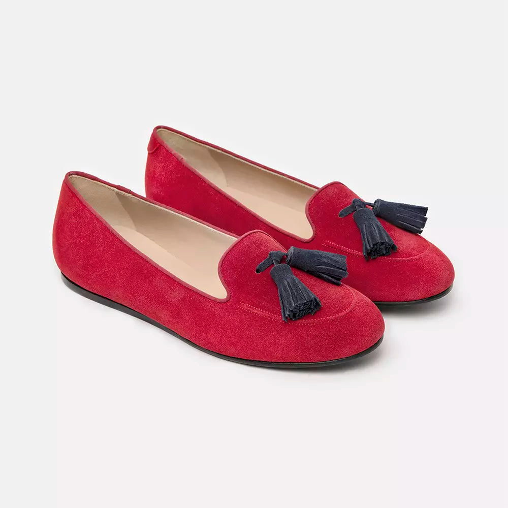 Red Leather Flat Shoe