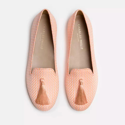 Pink Leather Flat Shoe