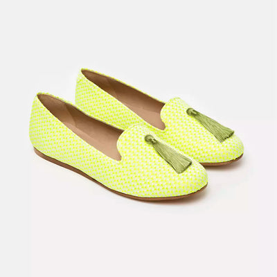 Yellow Leather Flat Shoe