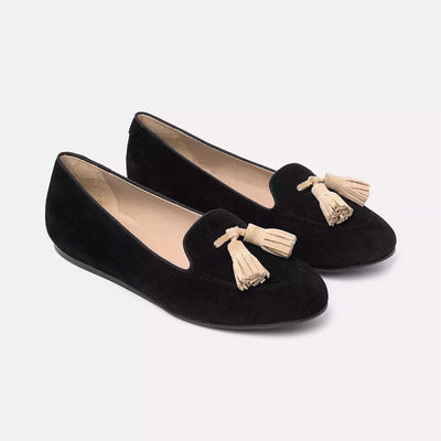 Black Leather Flat Shoe