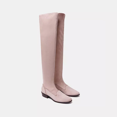 Beige Leather Boot