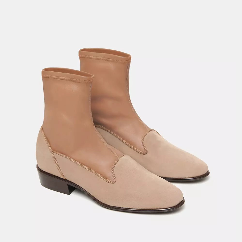 Beige Leather Boot