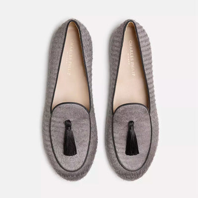 Gray Leather Loafer