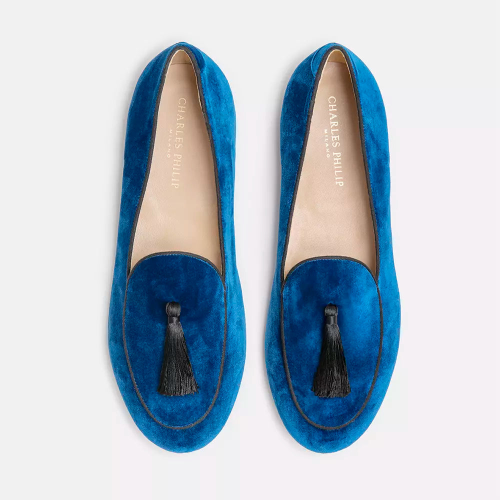 Blue Leather Loafer