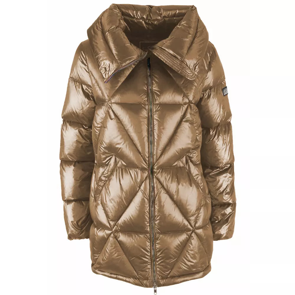 Brown Polyamide Jackets & Coat