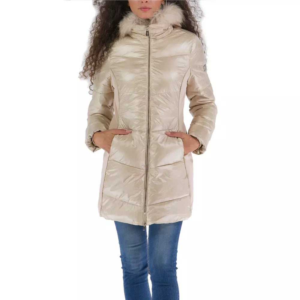 Beige Polyamide Jackets & Coat