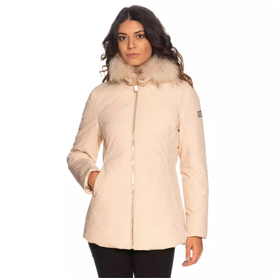 Beige Polyamide Jackets & Coat