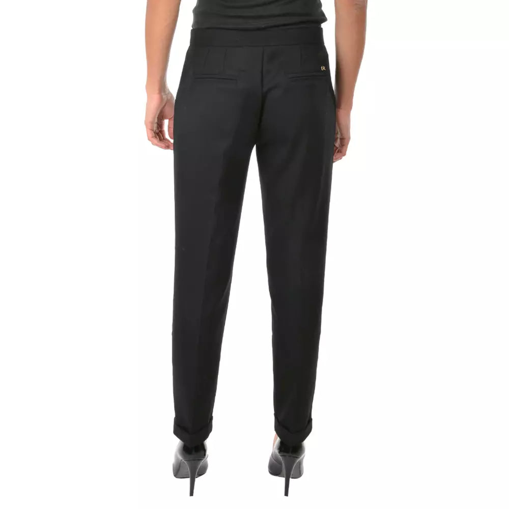 Black Polyester Jeans & Pant