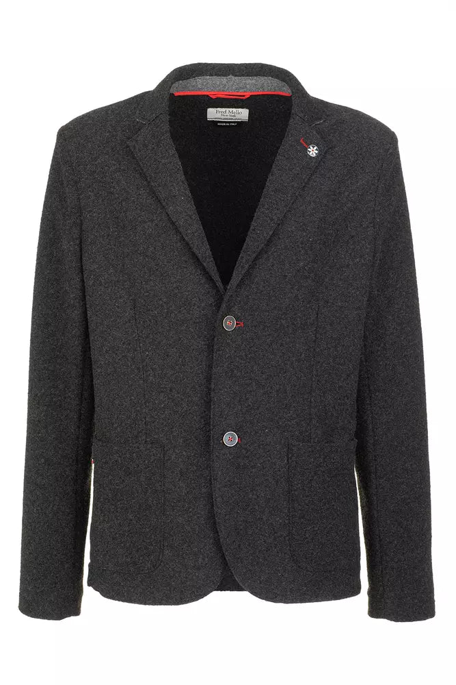 Gray Polyester Blazer