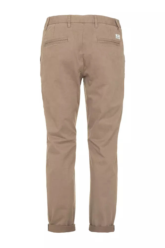 Beige Cotton Jeans & Pant