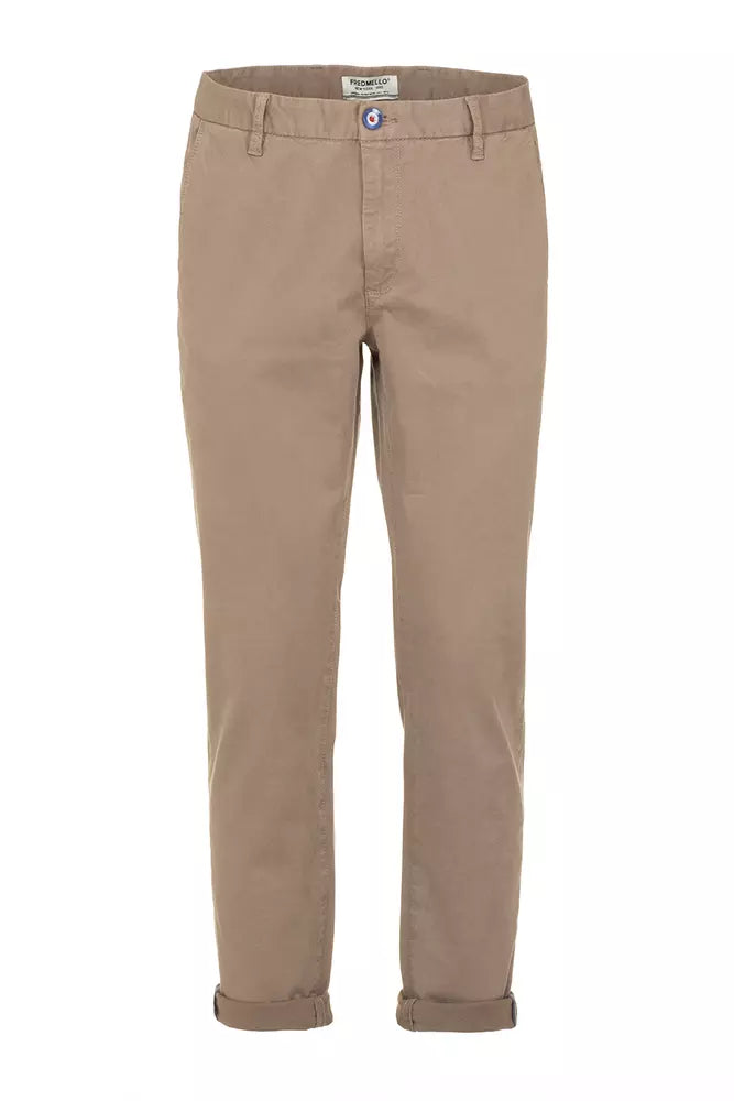 Beige Cotton Jeans & Pant