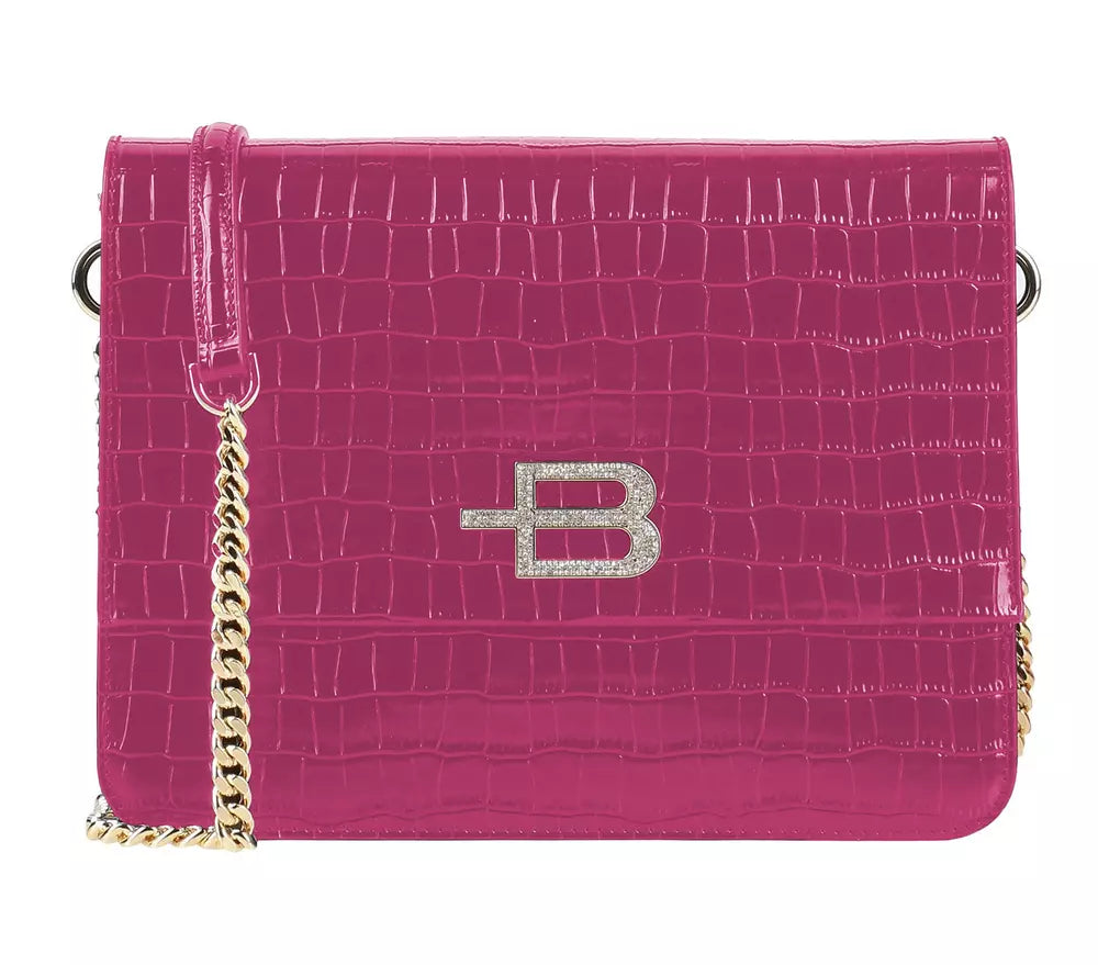 Fuchsia Leather Di Calfskin Crossbody Bag