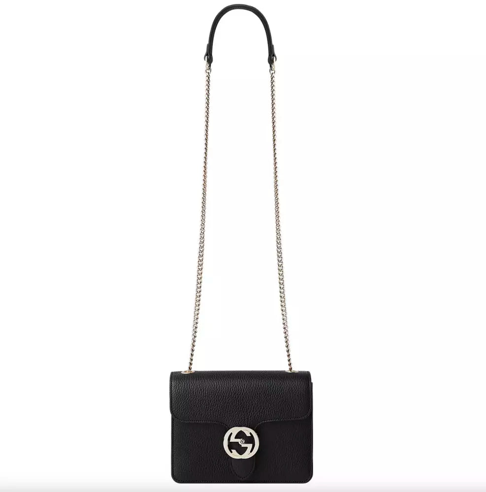 Black Leather Crossbody Bag