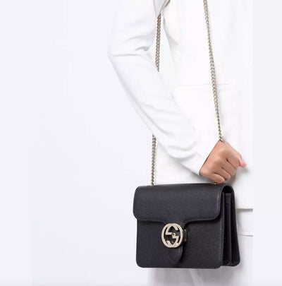 Black Leather Crossbody Bag