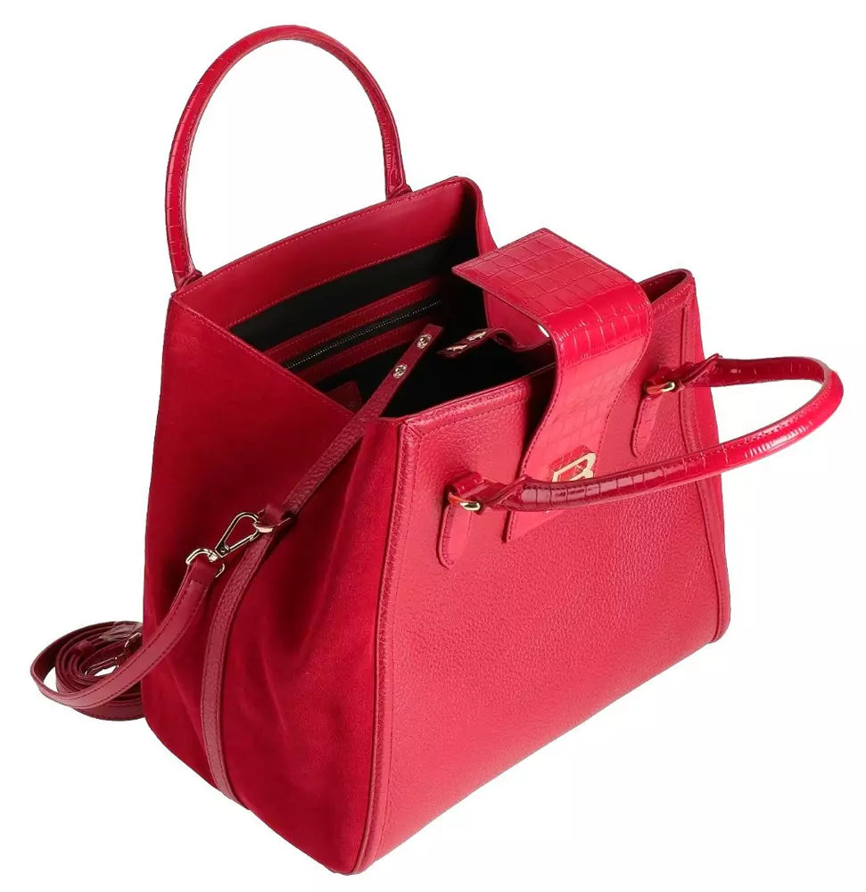 Red Leather Di Calfskin Handbag