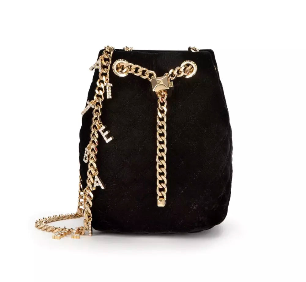 Black Velvet Crossbody Bag