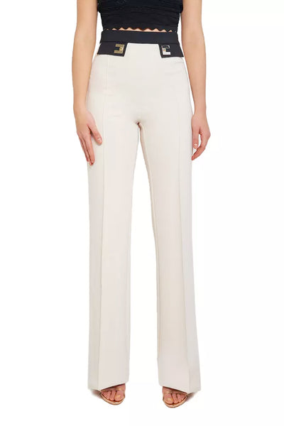 White Polyester Trousers