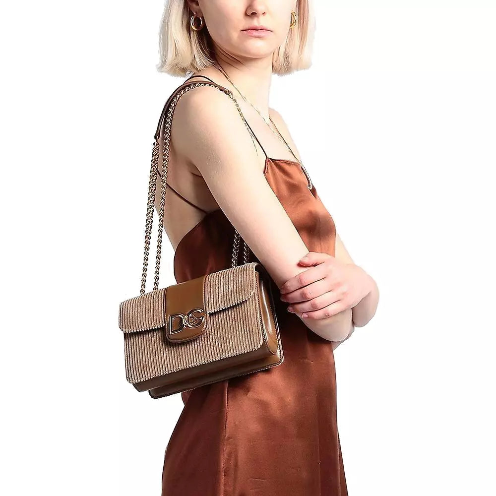 Brown Leather Di Calfskin Crossbody Bag