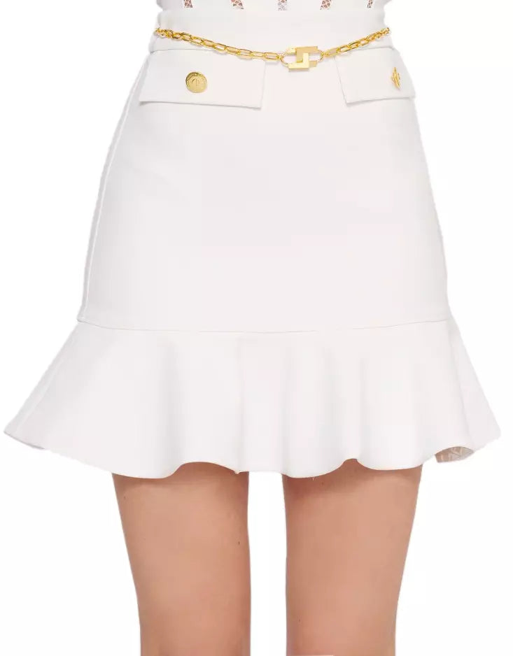 White Polyester Skirt