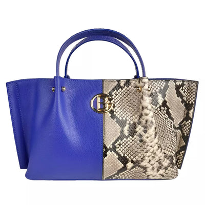 Blue Leather Di Calfskin Handbag