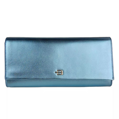 Light Blue Leather Di Calfskin Clutch Bag