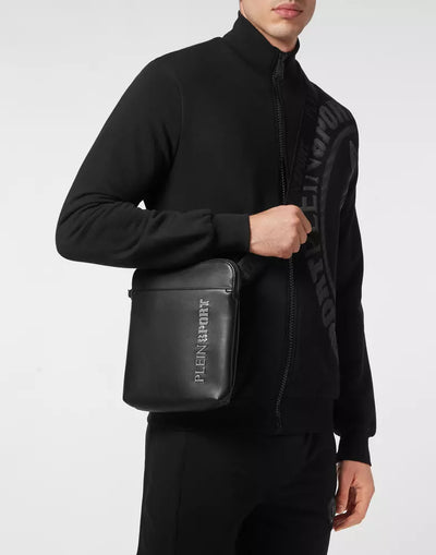 Black Polyester Messenger Bag