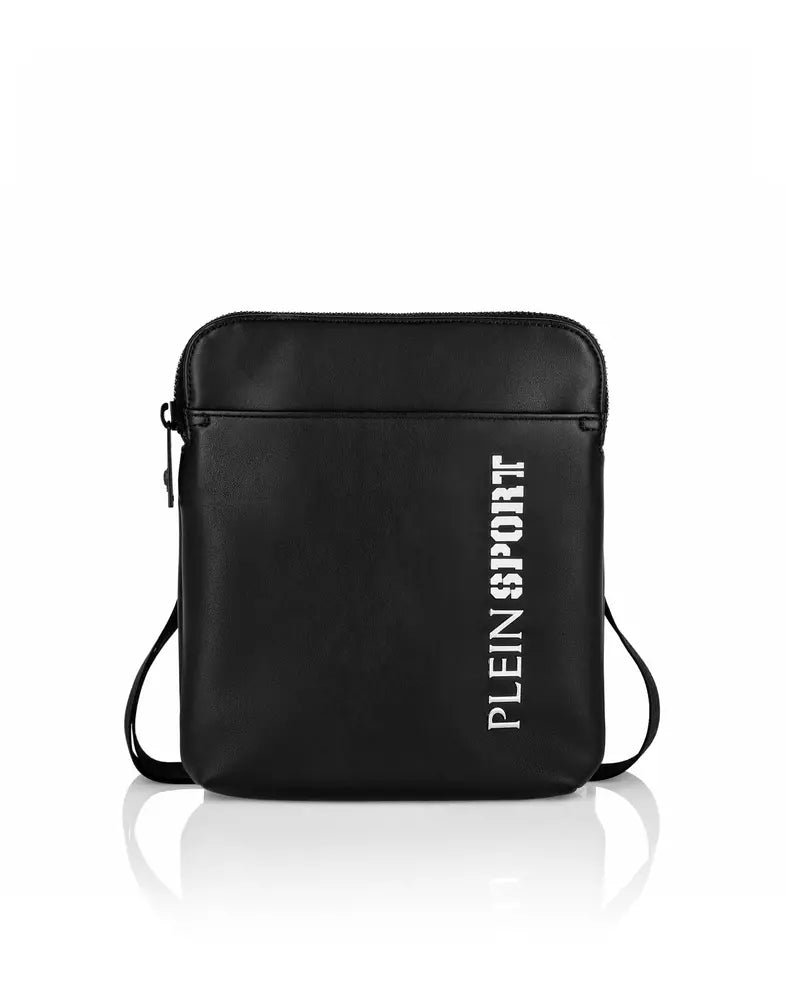 Black Polyester Messenger Bag