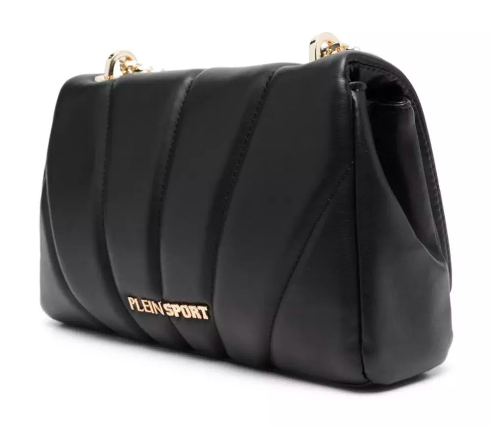 Black Polyethylene Crossbody Bag