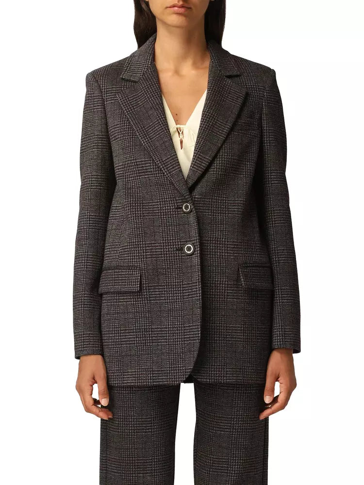 Gray Viscose Suits & Blazer