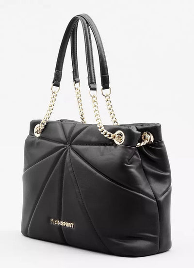 Black Polyethylene Crossbody Bag