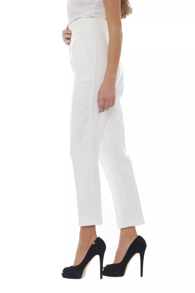 White Polyester Jeans & Pant