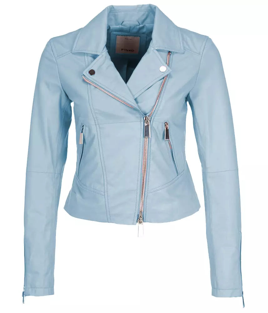 Light Blue Leather Di Lambskin Jackets & Coat