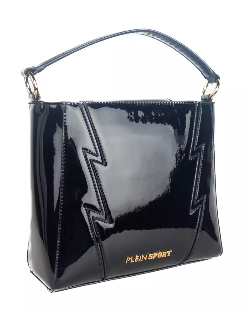 Black Polyethylene Crossbody Bag