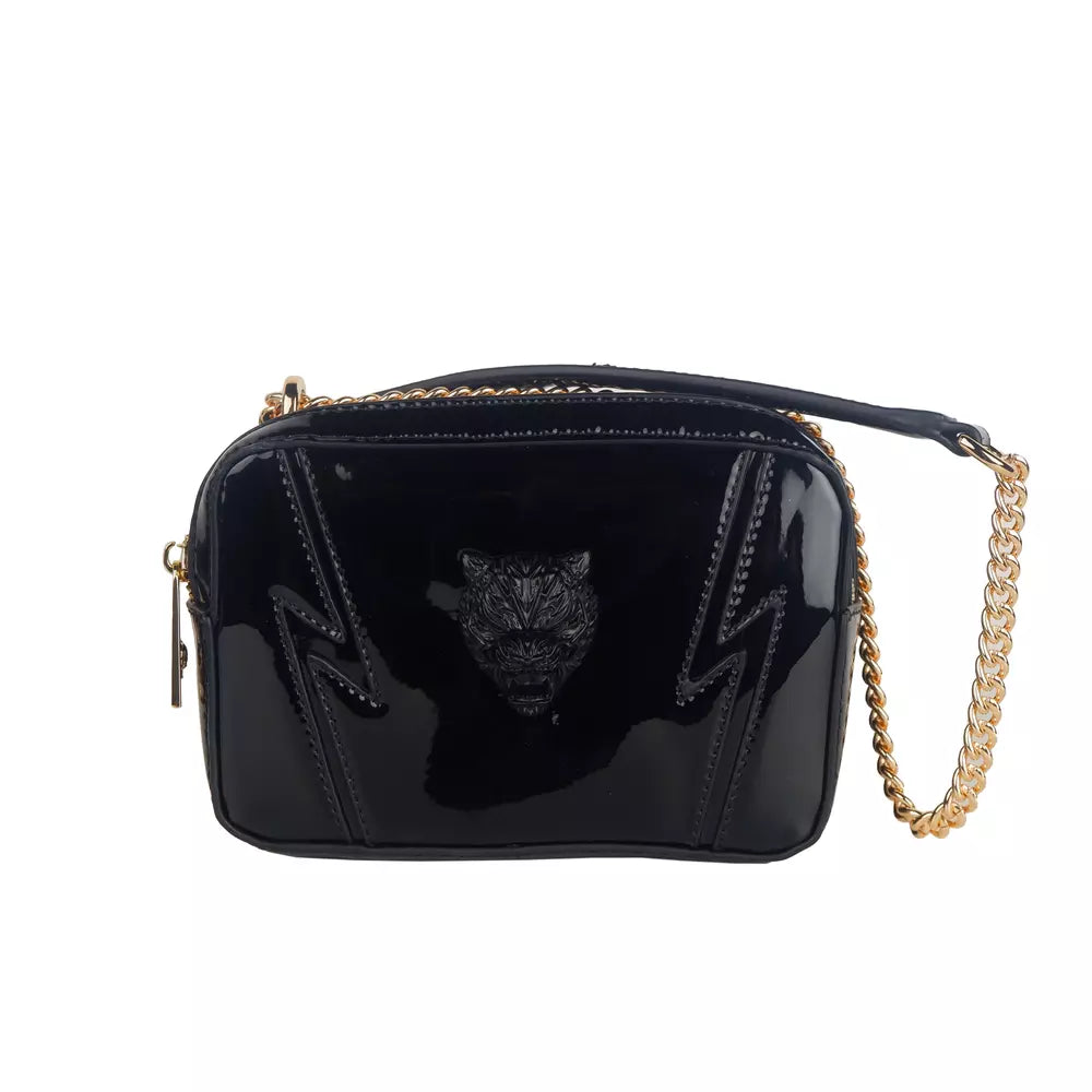 Black Polyethylene Crossbody Bag