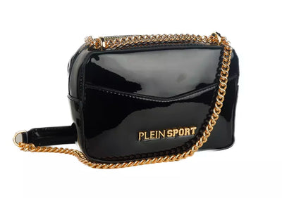 Black Polyethylene Crossbody Bag