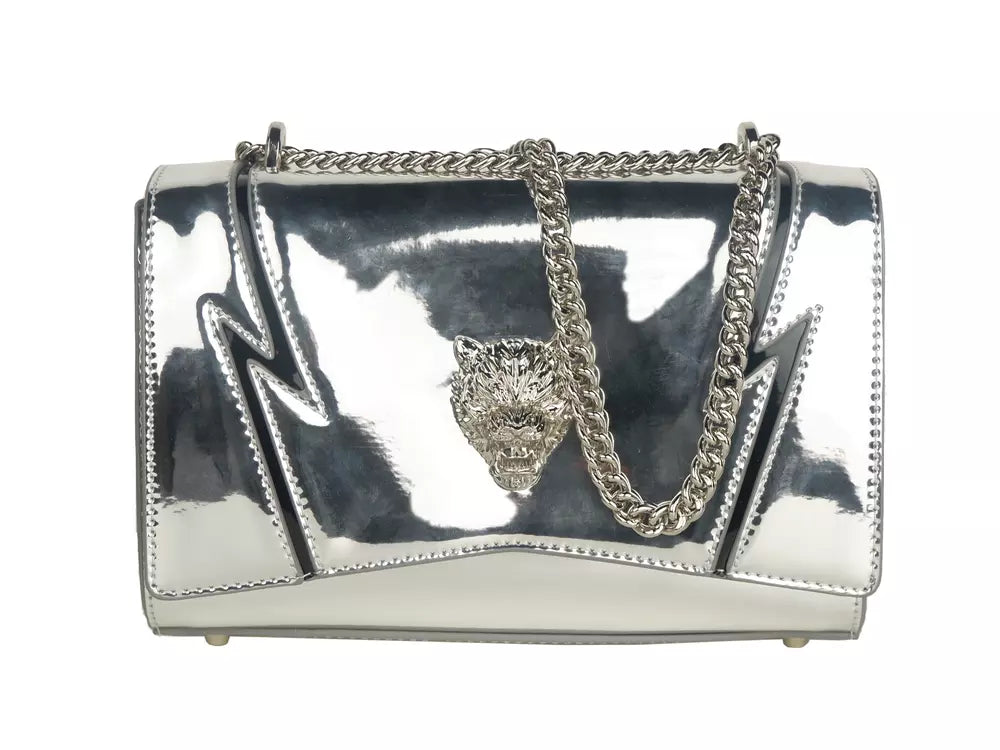 Gray Polyethylene Crossbody Bag