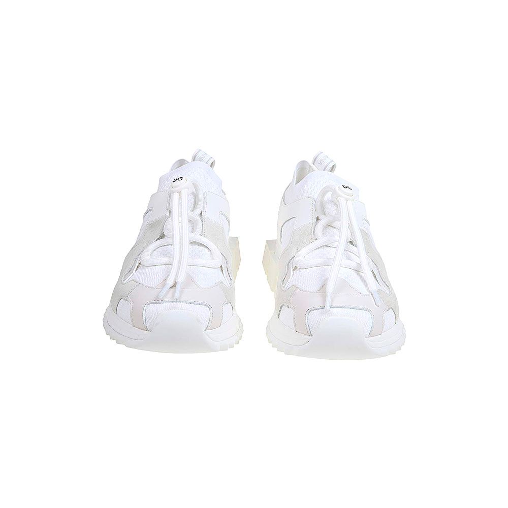 White Leather E Fabric Sneaker