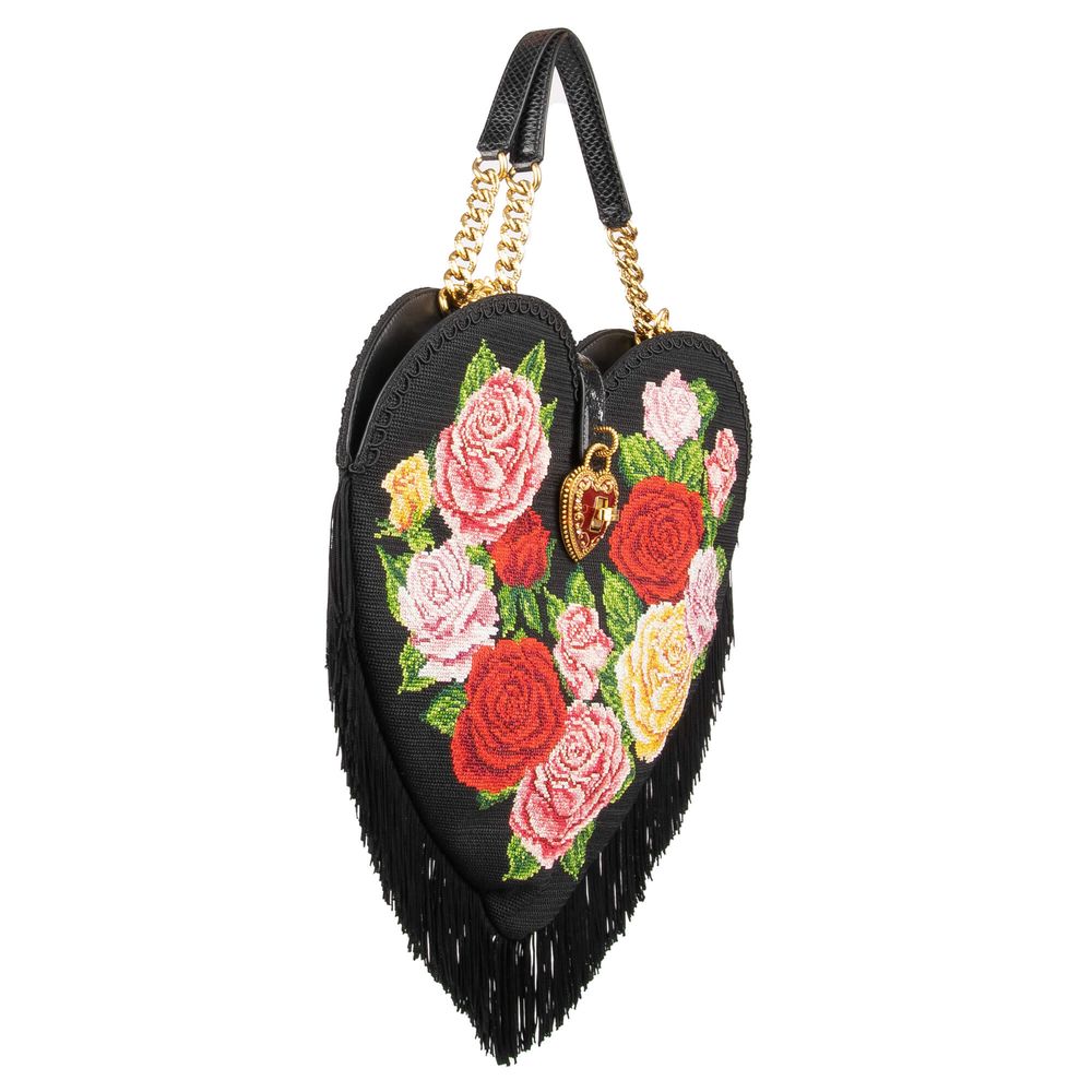 Black Viscose Crossbody Bag