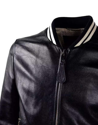 Black Leather Di Lambskin Jacket