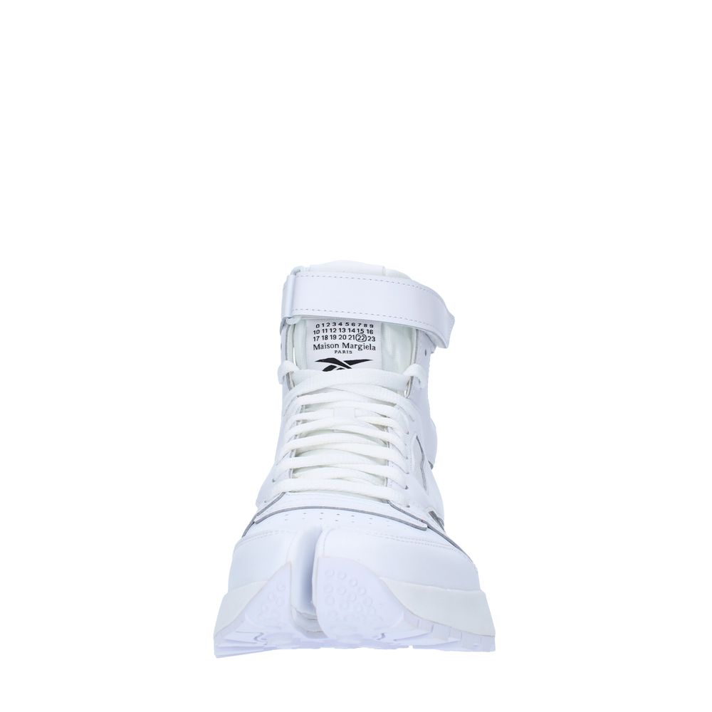 White Leather E Fabric Sneaker