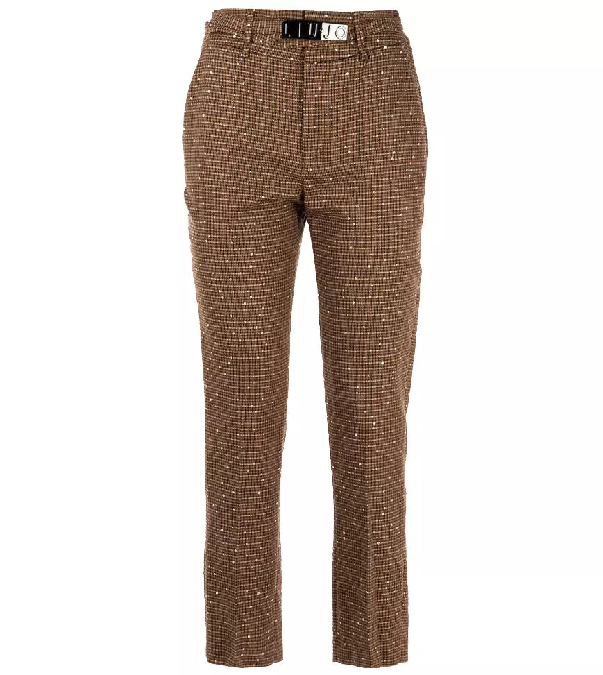 Brown Polyester Jeans & Pant