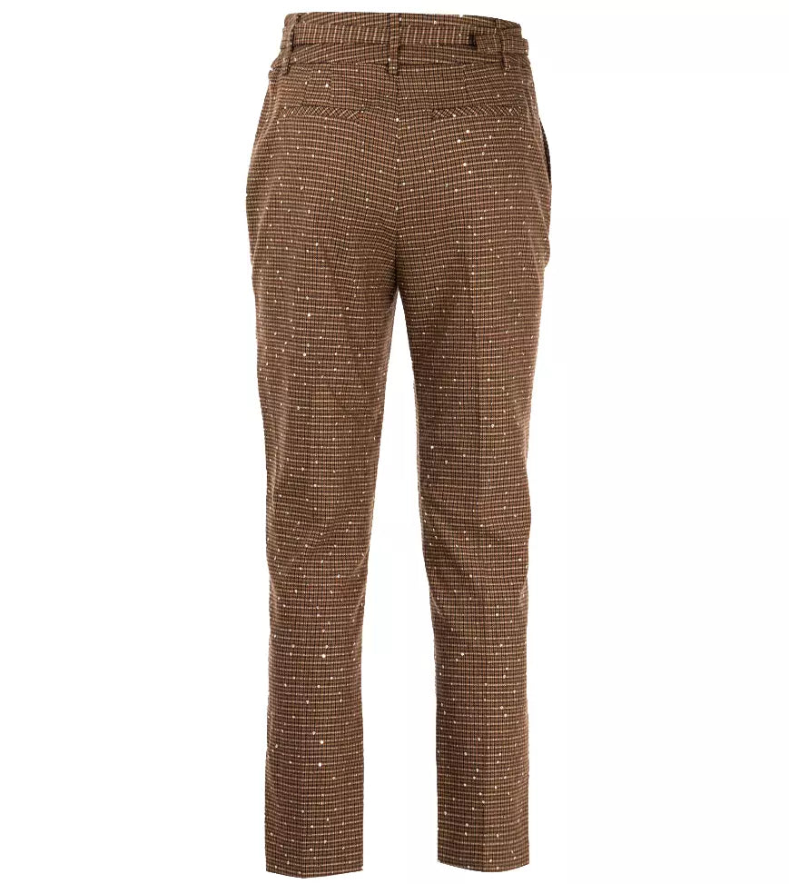 Brown Polyester Jeans & Pant