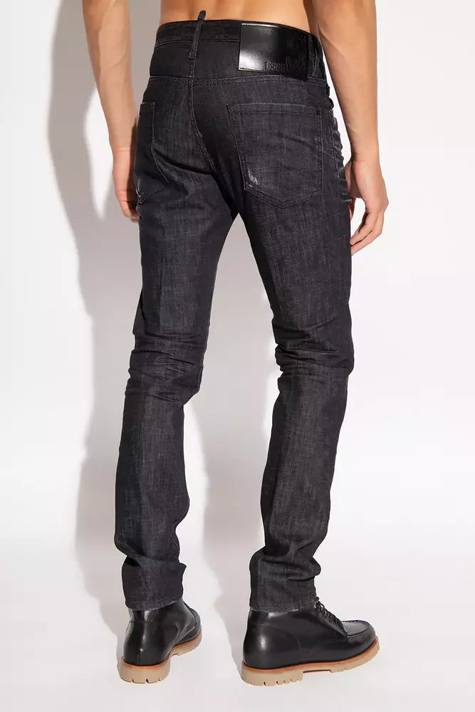 Black Cotton Jeans & Pant