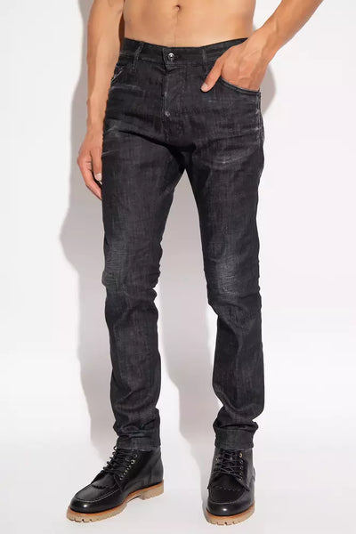 Black Cotton Jeans & Pant