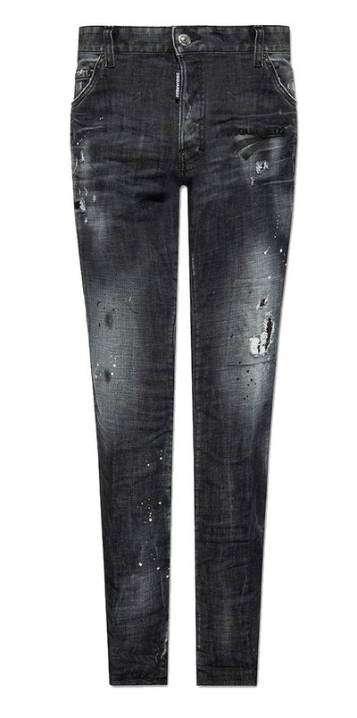 Black Cotton Jeans & Pant