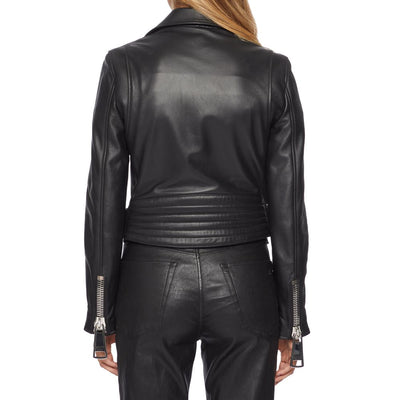 Black Leather Di Pecora Jackets & Coat