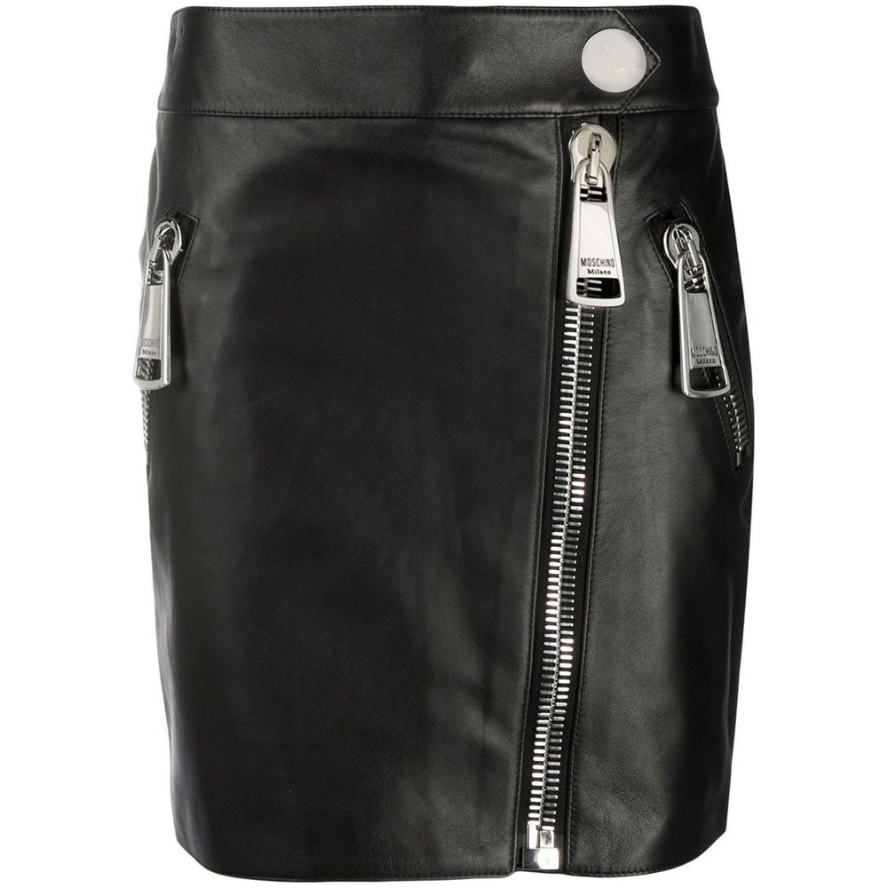 Black Leather Di Pecora Skirt