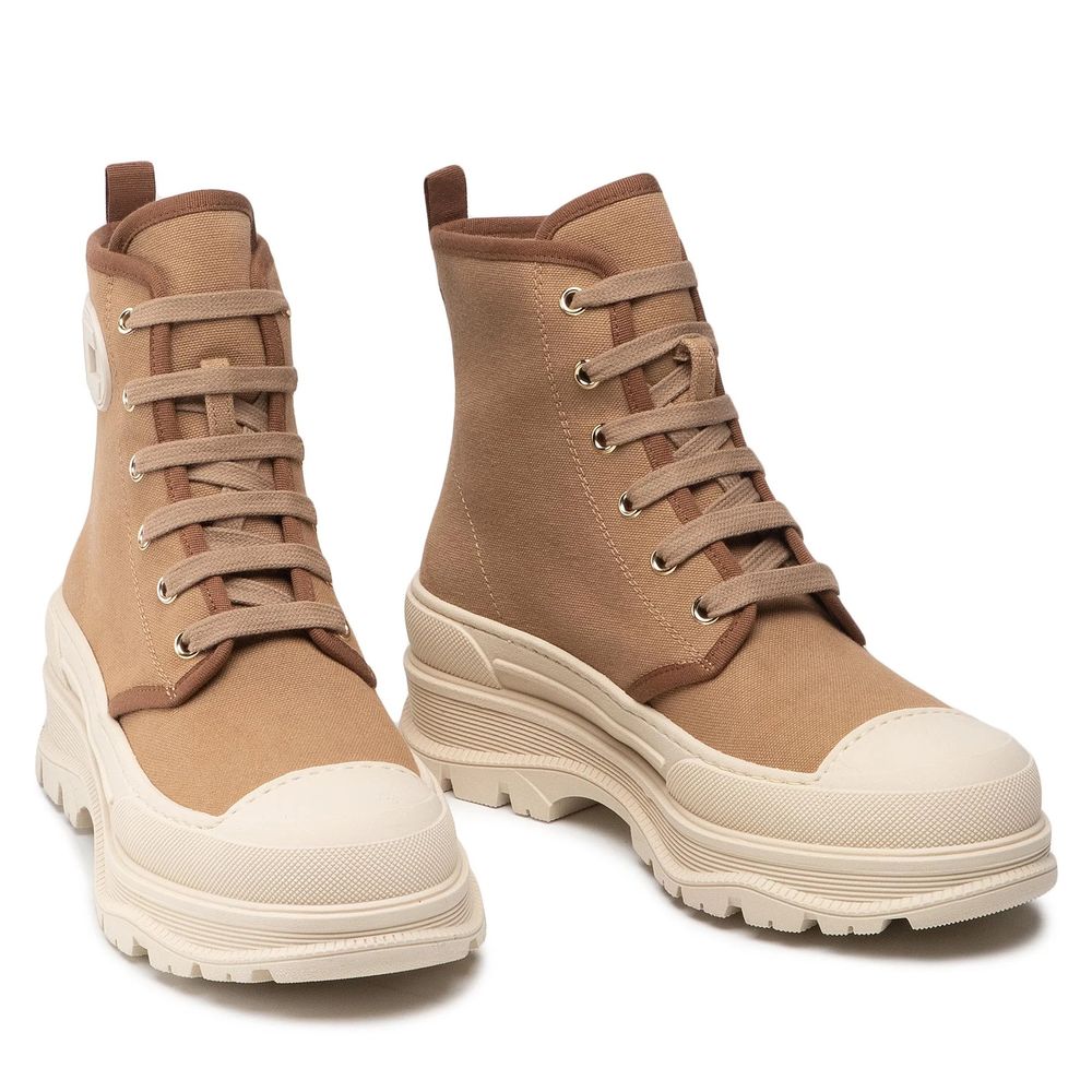 Beige Canvas Boot